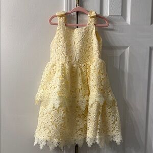 Rare Editions Yellow Lace Tiered Dress